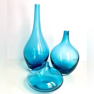 Vintage IKEA Salong Vase Set Turquoise Mid Century Style Retired Hand Made